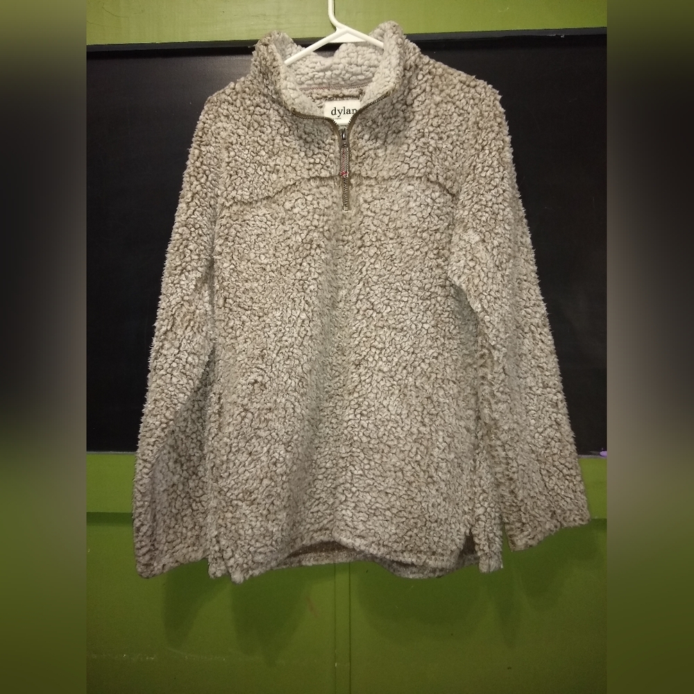 Dylan Textured Sherpa Pullover in Cream